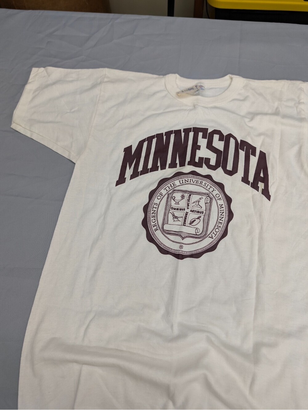 University of Minnesota Champion T-Shirt Vintage White Large